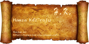 Hamza Károly névjegykártya