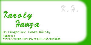 karoly hamza business card